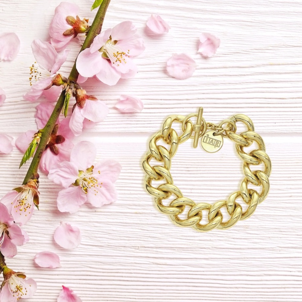 1AR by UnoAerre 18k Gold-Plated Groumette Chain Link Bracelet, 8.5"